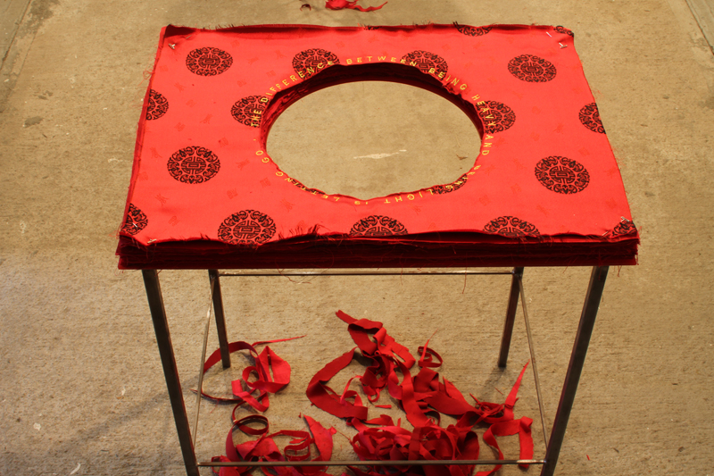 Jonathan Bee China,  silk embroidery metal and plexiglass
