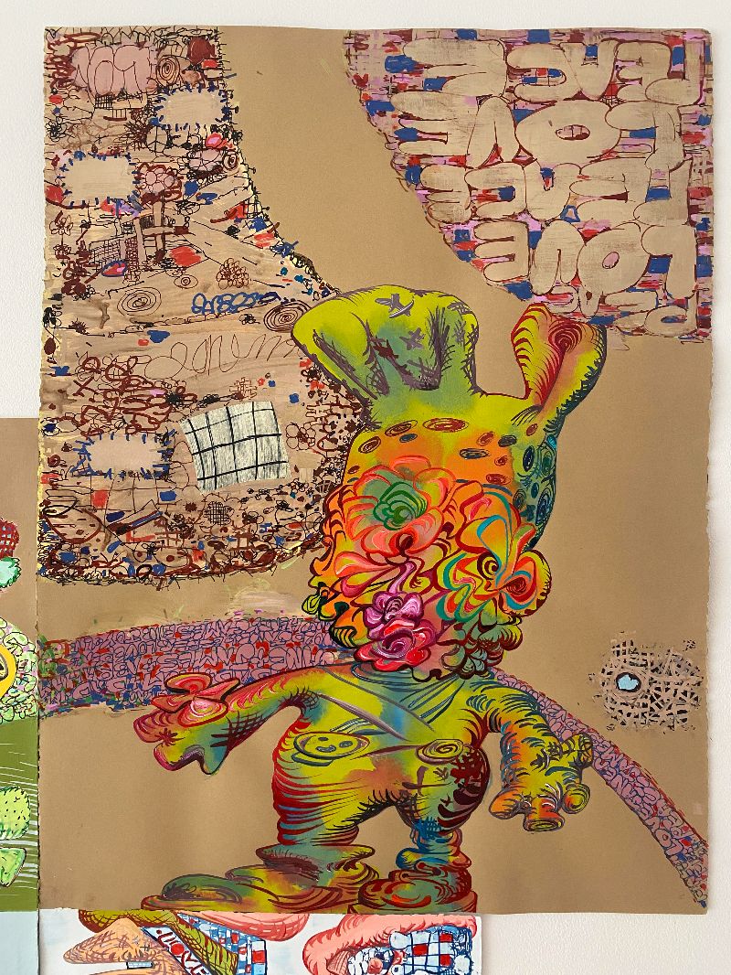 J. Fiber, one part of an 11-piece work on paper, 